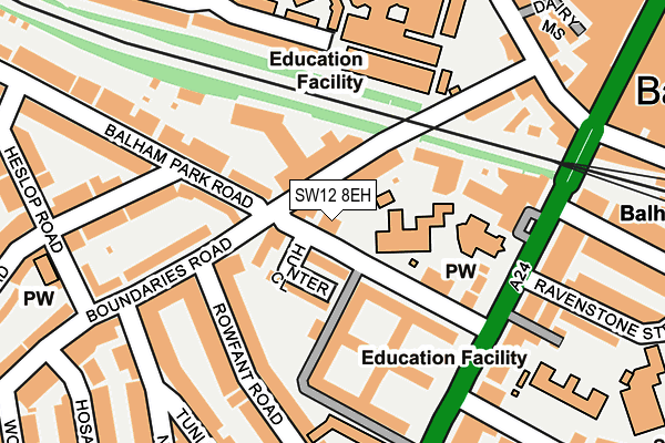 SW12 8EH map - OS OpenMap – Local (Ordnance Survey)