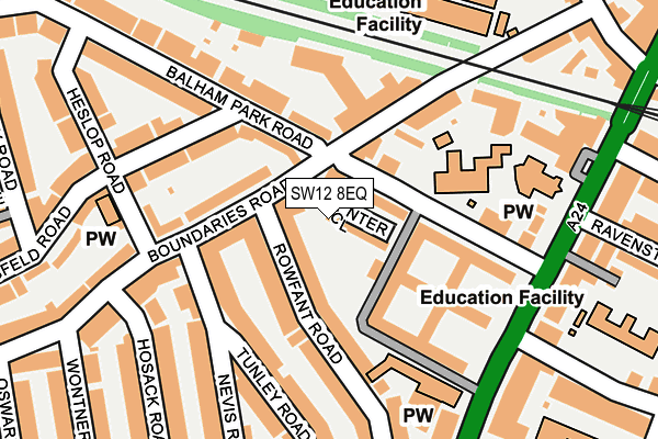 SW12 8EQ map - OS OpenMap – Local (Ordnance Survey)