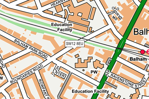 SW12 8EU map - OS OpenMap – Local (Ordnance Survey)