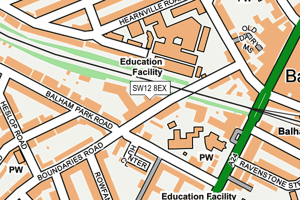 SW12 8EX map - OS OpenMap – Local (Ordnance Survey)