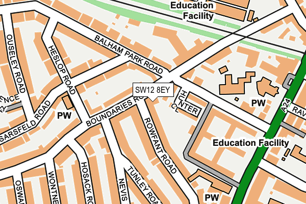 SW12 8EY map - OS OpenMap – Local (Ordnance Survey)