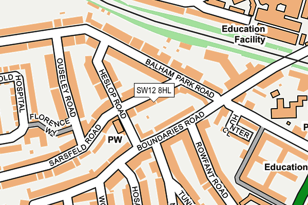 SW12 8HL map - OS OpenMap – Local (Ordnance Survey)