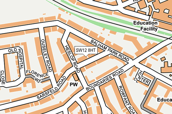 SW12 8HT map - OS OpenMap – Local (Ordnance Survey)