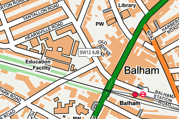 SW12 8JB map - OS OpenMap – Local (Ordnance Survey)