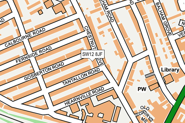SW12 8JF map - OS OpenMap – Local (Ordnance Survey)