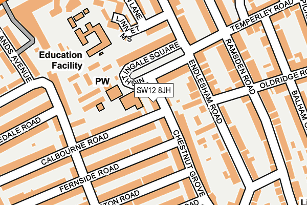 SW12 8JH map - OS OpenMap – Local (Ordnance Survey)