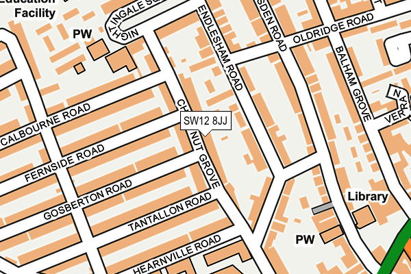 SW12 8JJ map - OS OpenMap – Local (Ordnance Survey)