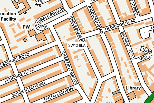 SW12 8LA map - OS OpenMap – Local (Ordnance Survey)