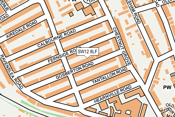 SW12 8LF map - OS OpenMap – Local (Ordnance Survey)