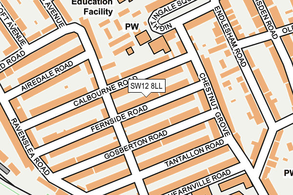 SW12 8LL map - OS OpenMap – Local (Ordnance Survey)