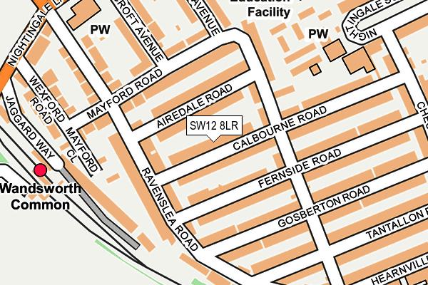 SW12 8LR map - OS OpenMap – Local (Ordnance Survey)