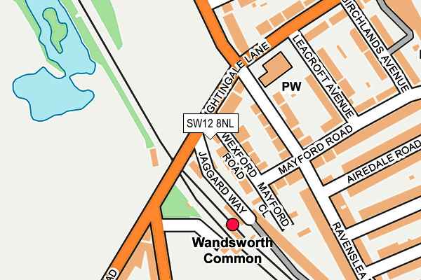 SW12 8NL map - OS OpenMap – Local (Ordnance Survey)