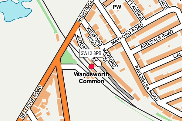 SW12 8PB map - OS OpenMap – Local (Ordnance Survey)