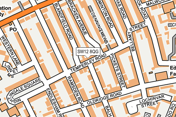 SW12 8QG map - OS OpenMap – Local (Ordnance Survey)