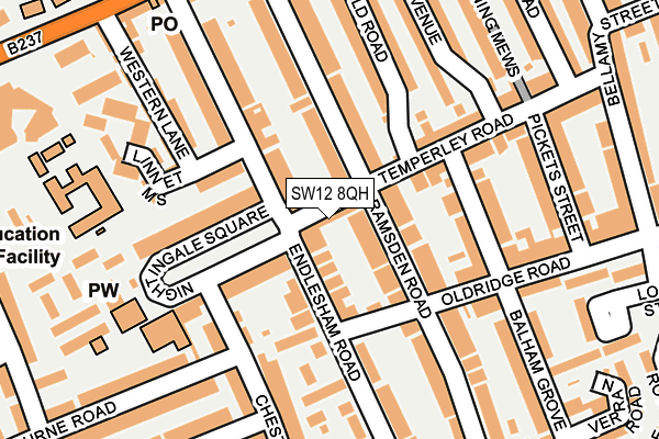 SW12 8QH map - OS OpenMap – Local (Ordnance Survey)