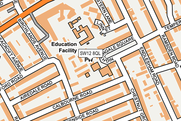 SW12 8QL map - OS OpenMap – Local (Ordnance Survey)