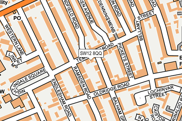 SW12 8QQ map - OS OpenMap – Local (Ordnance Survey)