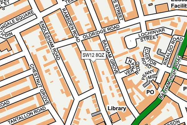 SW12 8QZ map - OS OpenMap – Local (Ordnance Survey)