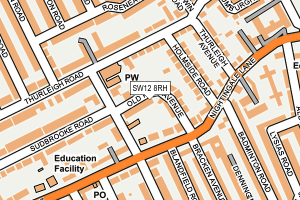 SW12 8RH map - OS OpenMap – Local (Ordnance Survey)