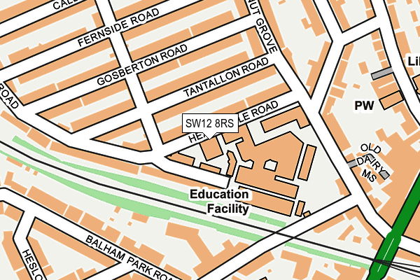 SW12 8RS map - OS OpenMap – Local (Ordnance Survey)