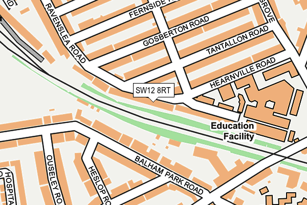 SW12 8RT map - OS OpenMap – Local (Ordnance Survey)