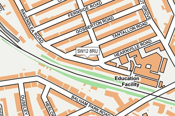 SW12 8RU map - OS OpenMap – Local (Ordnance Survey)