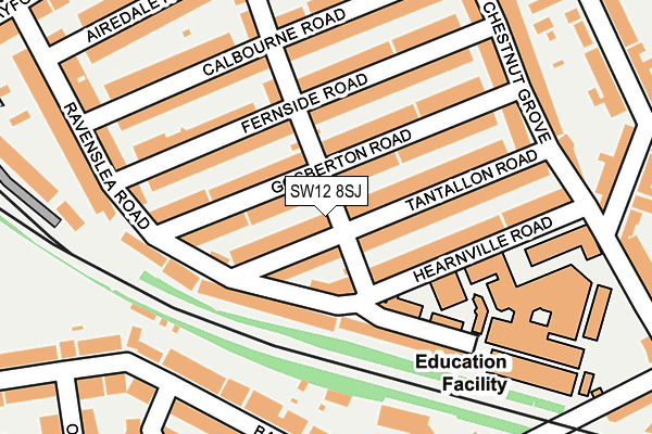 SW12 8SJ map - OS OpenMap – Local (Ordnance Survey)