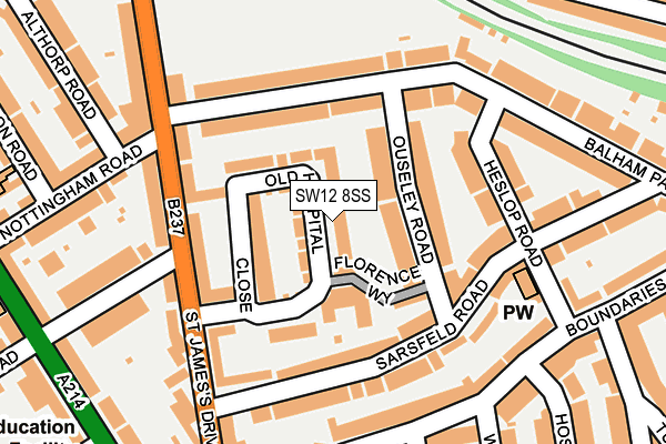 SW12 8SS map - OS OpenMap – Local (Ordnance Survey)