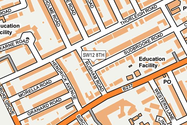 SW12 8TH map - OS OpenMap – Local (Ordnance Survey)