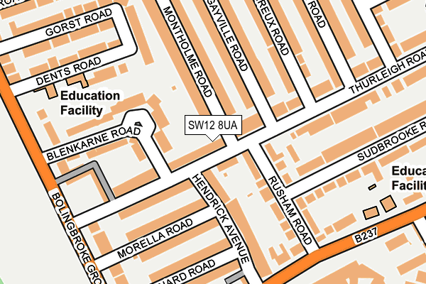 SW12 8UA map - OS OpenMap – Local (Ordnance Survey)