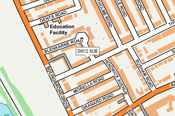 SW12 8UB map - OS OpenMap – Local (Ordnance Survey)