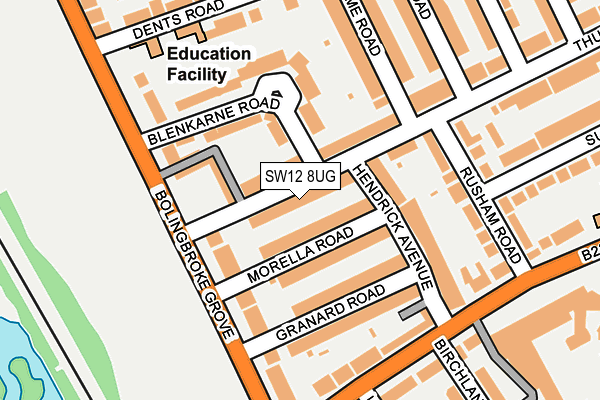 SW12 8UG map - OS OpenMap – Local (Ordnance Survey)