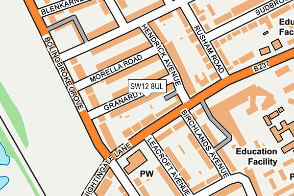 SW12 8UL map - OS OpenMap – Local (Ordnance Survey)