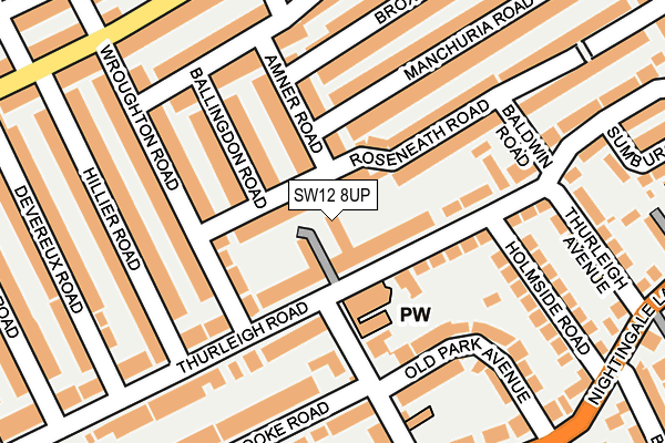 SW12 8UP map - OS OpenMap – Local (Ordnance Survey)