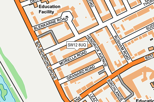 SW12 8UQ map - OS OpenMap – Local (Ordnance Survey)