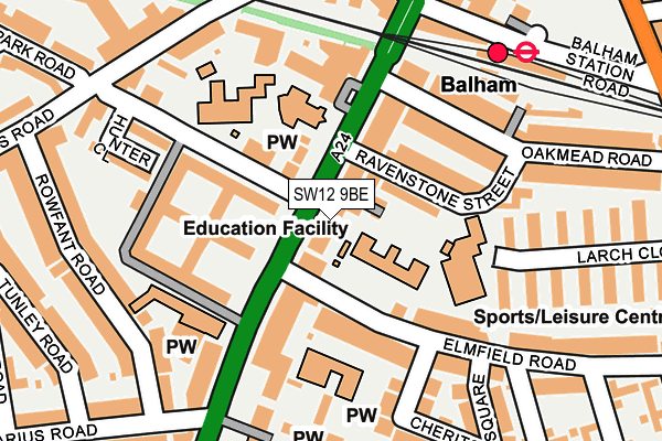 Map of BALHAM MEWS MANAGEMENT LIMITED at local scale