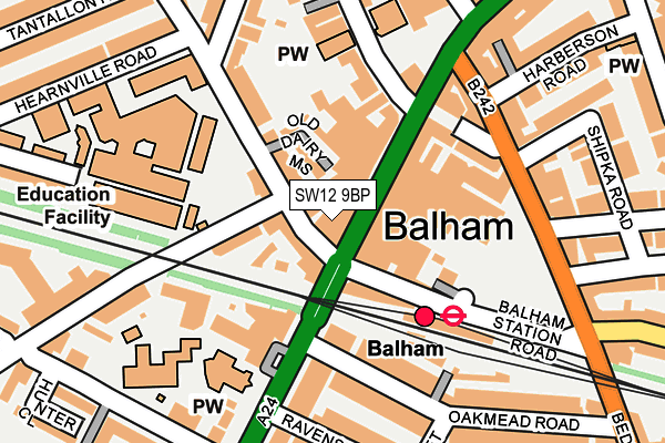 SW12 9BP map - OS OpenMap – Local (Ordnance Survey)