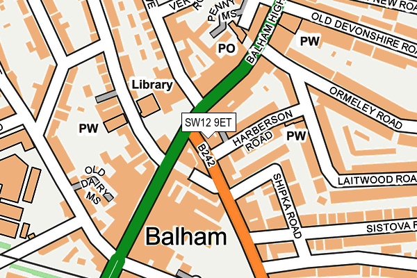 Map of THE DENTIST BALHAM LTD at local scale