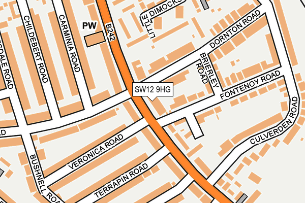 SW12 9HG map - OS OpenMap – Local (Ordnance Survey)