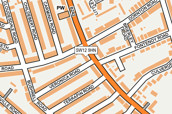 SW12 9HN map - OS OpenMap – Local (Ordnance Survey)