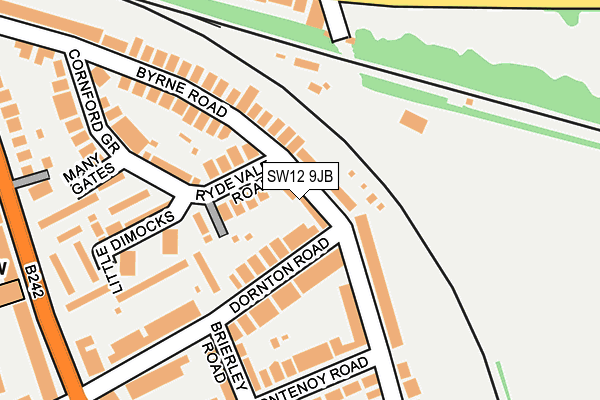 SW12 9JB map - OS OpenMap – Local (Ordnance Survey)