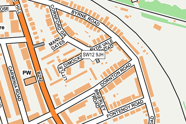SW12 9JH map - OS OpenMap – Local (Ordnance Survey)