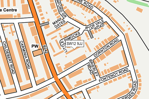 SW12 9JJ map - OS OpenMap – Local (Ordnance Survey)