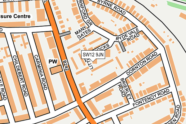 SW12 9JN map - OS OpenMap – Local (Ordnance Survey)