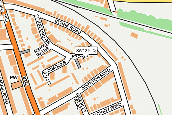 SW12 9JQ map - OS OpenMap – Local (Ordnance Survey)