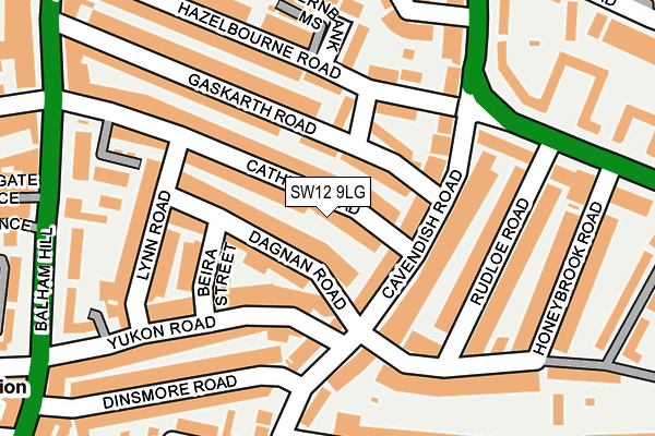 SW12 9LG map - OS OpenMap – Local (Ordnance Survey)