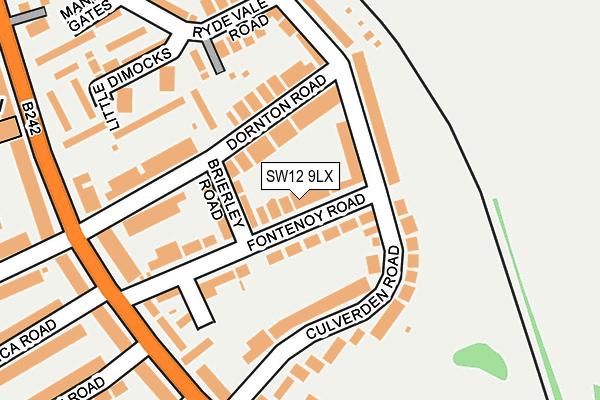 SW12 9LX map - OS OpenMap – Local (Ordnance Survey)