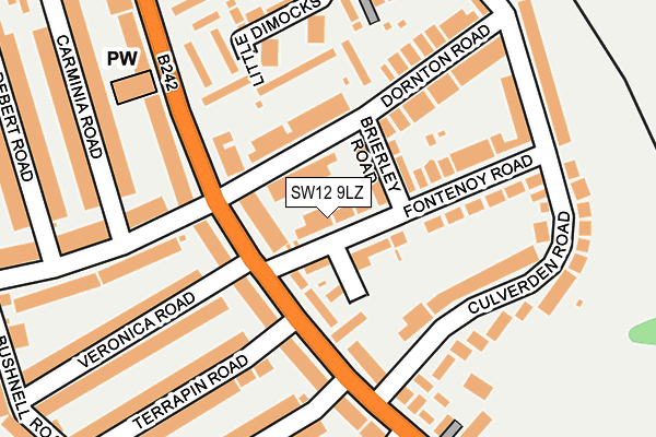 SW12 9LZ map - OS OpenMap – Local (Ordnance Survey)