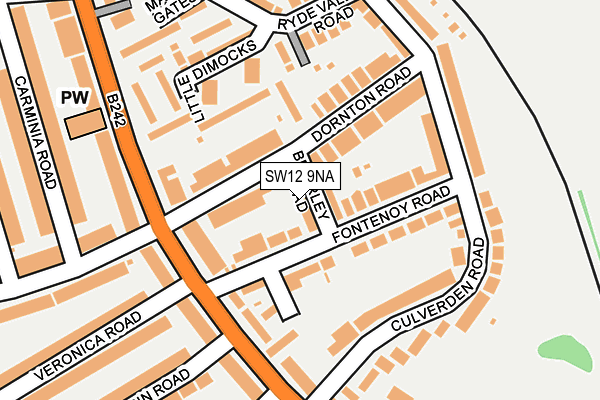 SW12 9NA map - OS OpenMap – Local (Ordnance Survey)