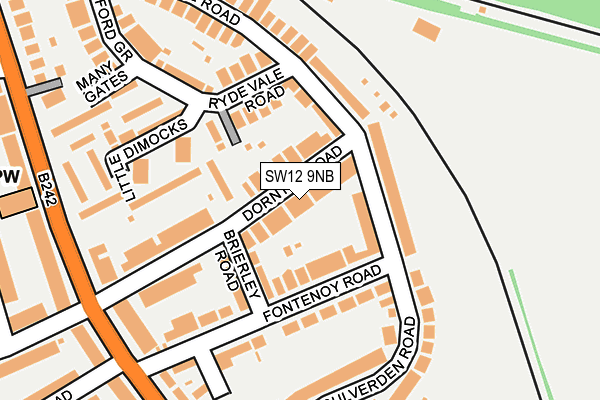 SW12 9NB map - OS OpenMap – Local (Ordnance Survey)